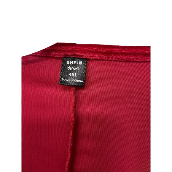 SHEIN Unity Plus Surplice Neck Draped Front Velvet Bodycon Dress Size 4X - Picture 4 of 7